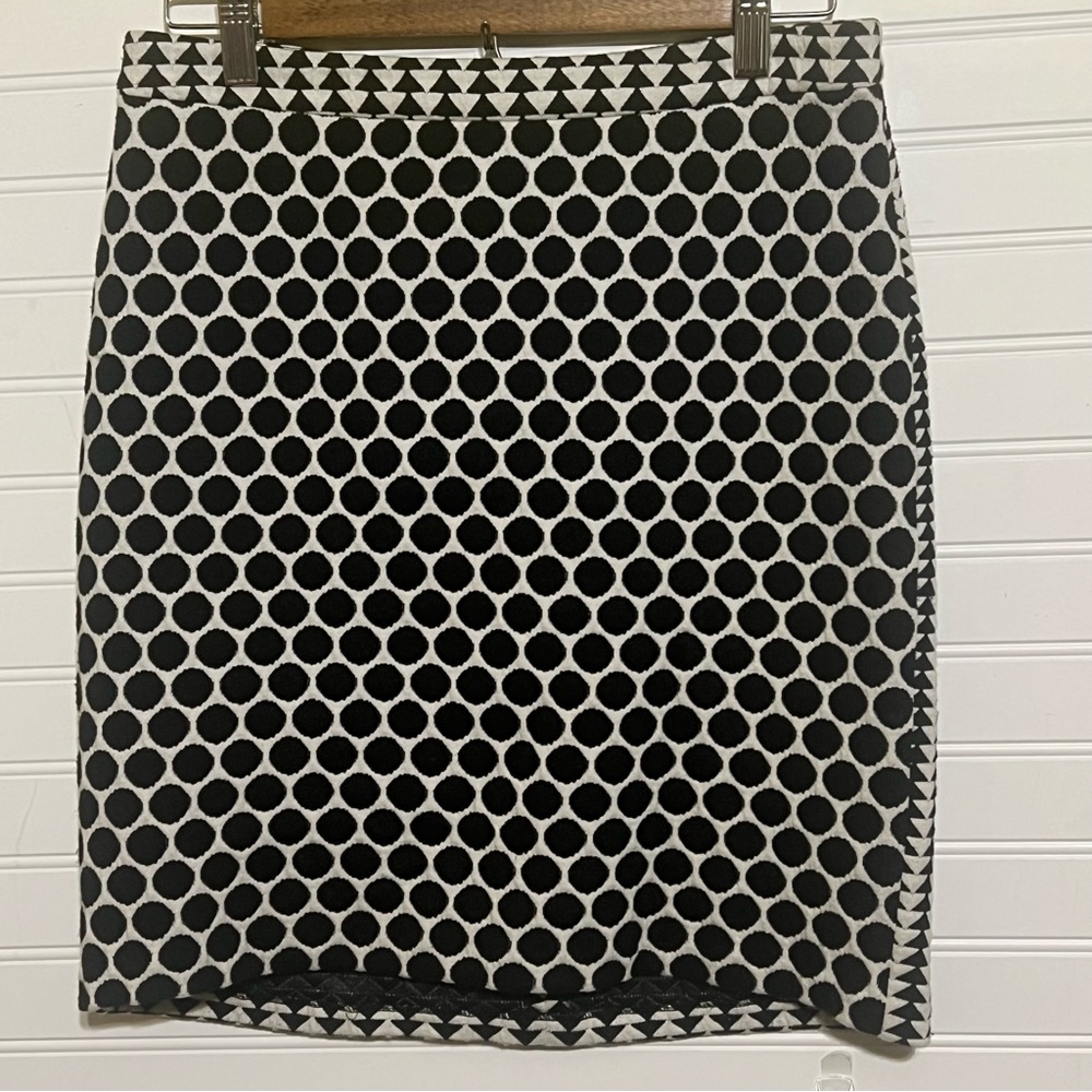 Leifnotes Black/White Geometric Dotted Knit Mini Skirt Size 6